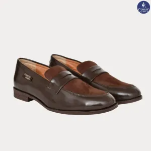 Shiny Slip-on for Men with Suede Upper | Coffee