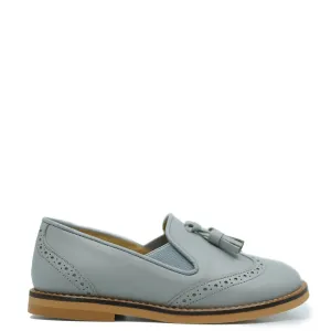 Sonatina Pale Blue Wingtip Tassel Loafer