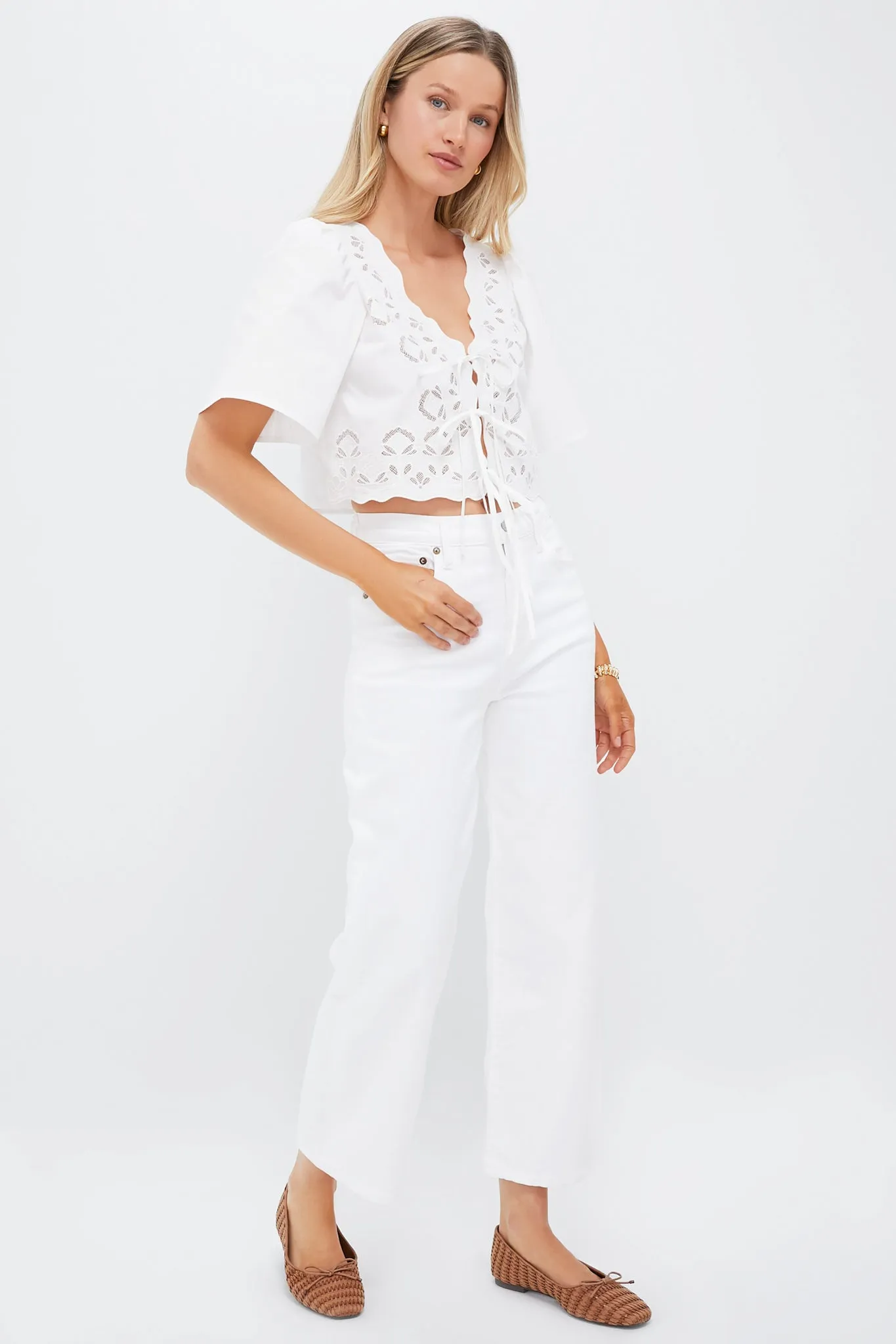 Sour Cream Harper Crop Jean