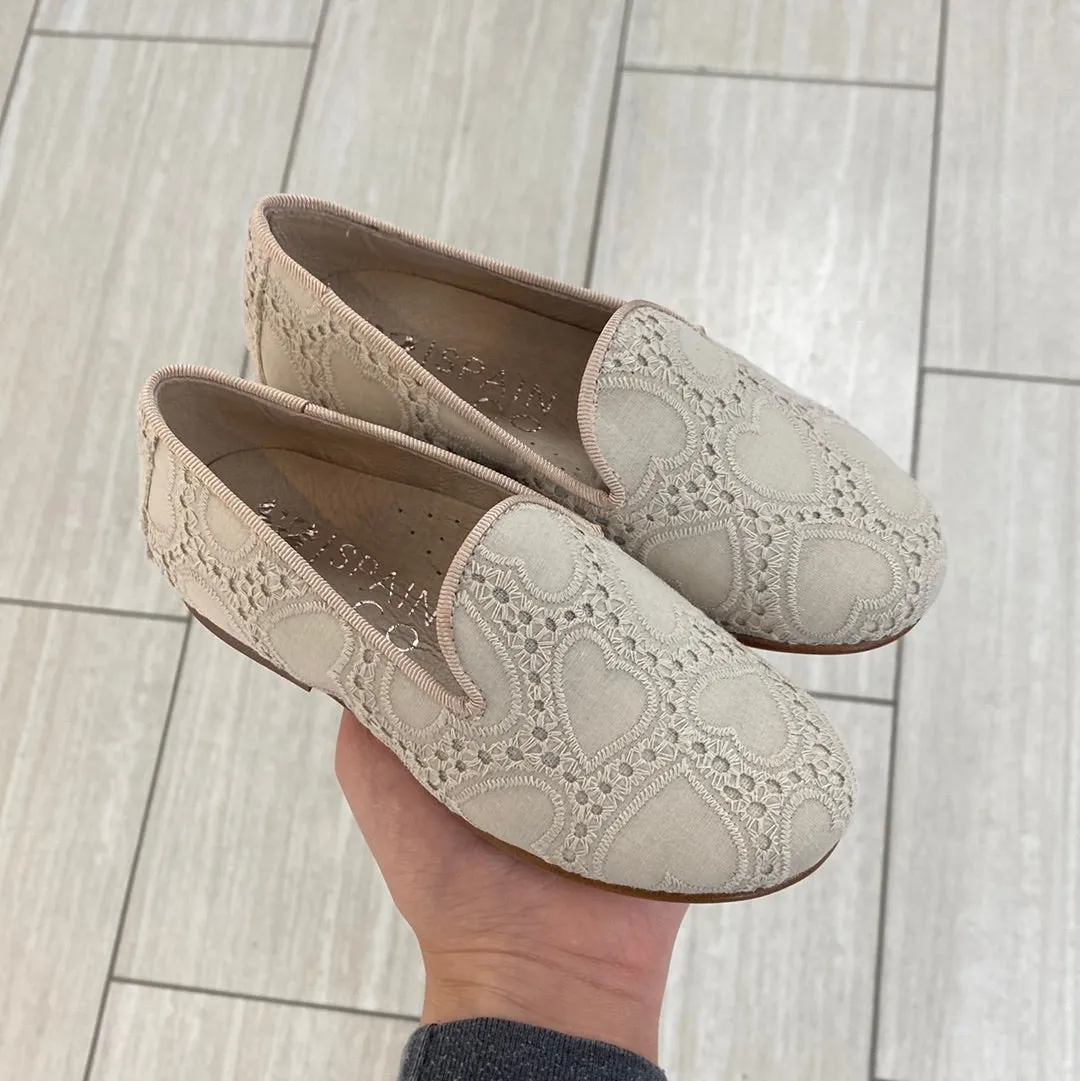 Spain Co Beige Heart Smoking Loafer