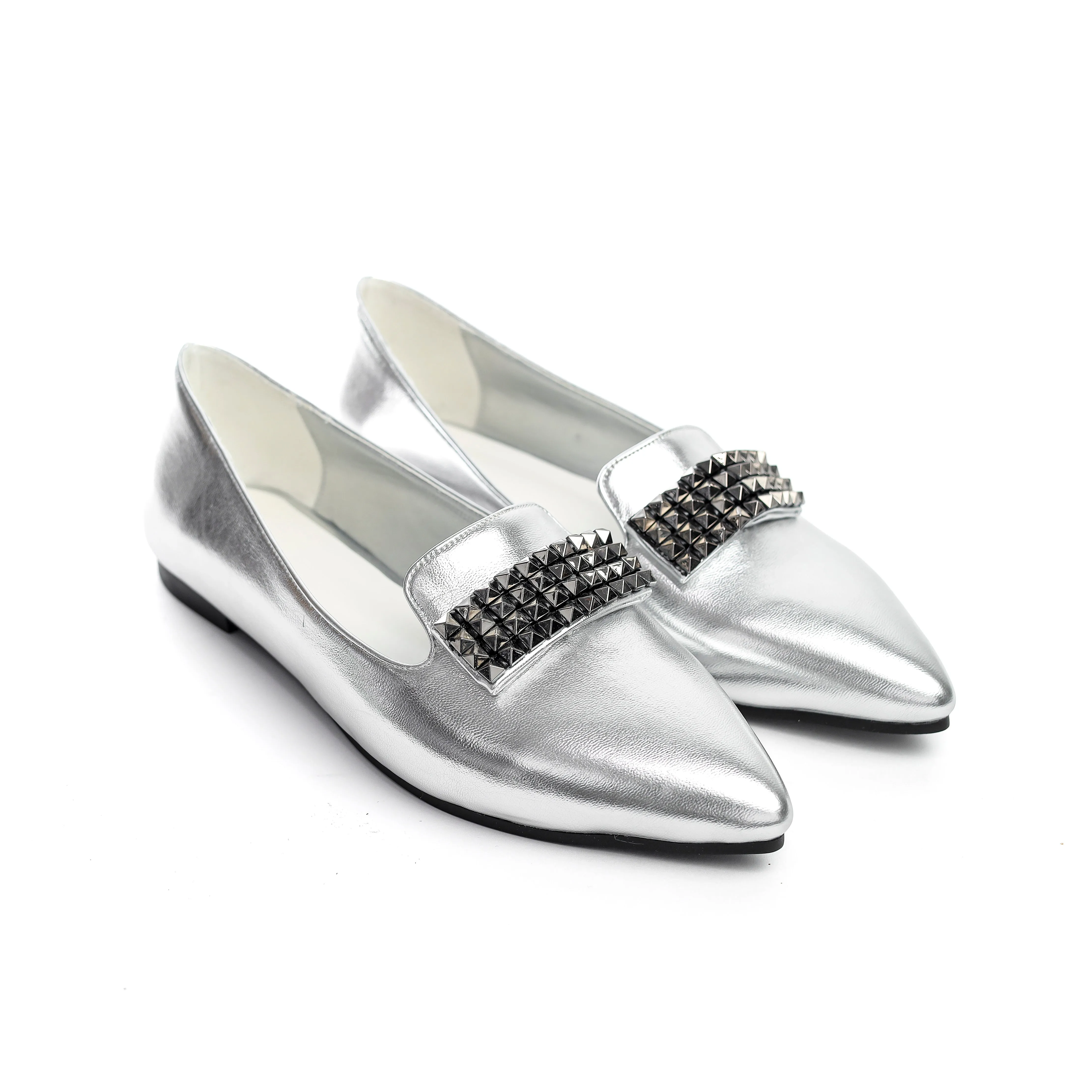 Studded Metallic Loafer