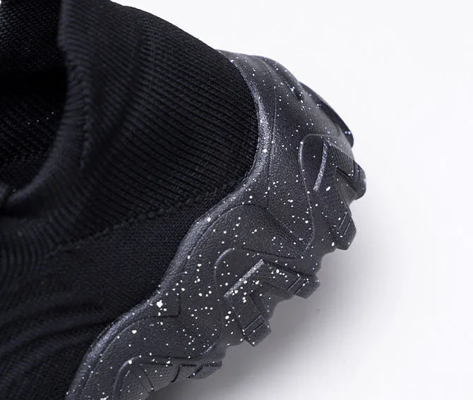 Stylish Women's Casual Sneakers with Perforated Knitted Upper for Comfort