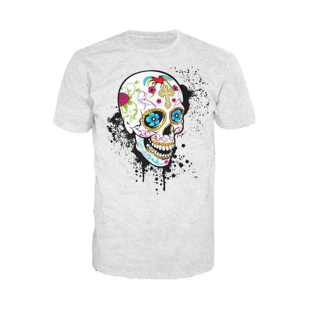 Sugar Skull Gothic Men's T-shirt (Heather Grey)