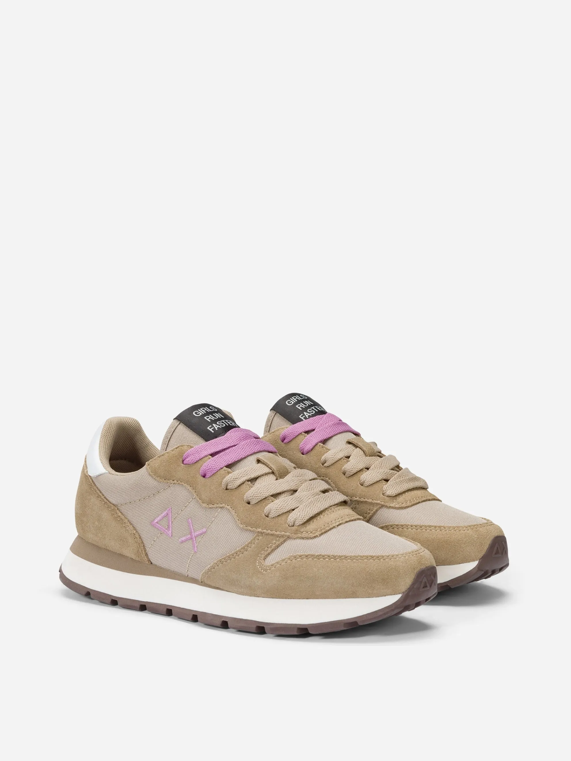 Sun68 Ally Suede E Nylon Sneakers Beige Scuro