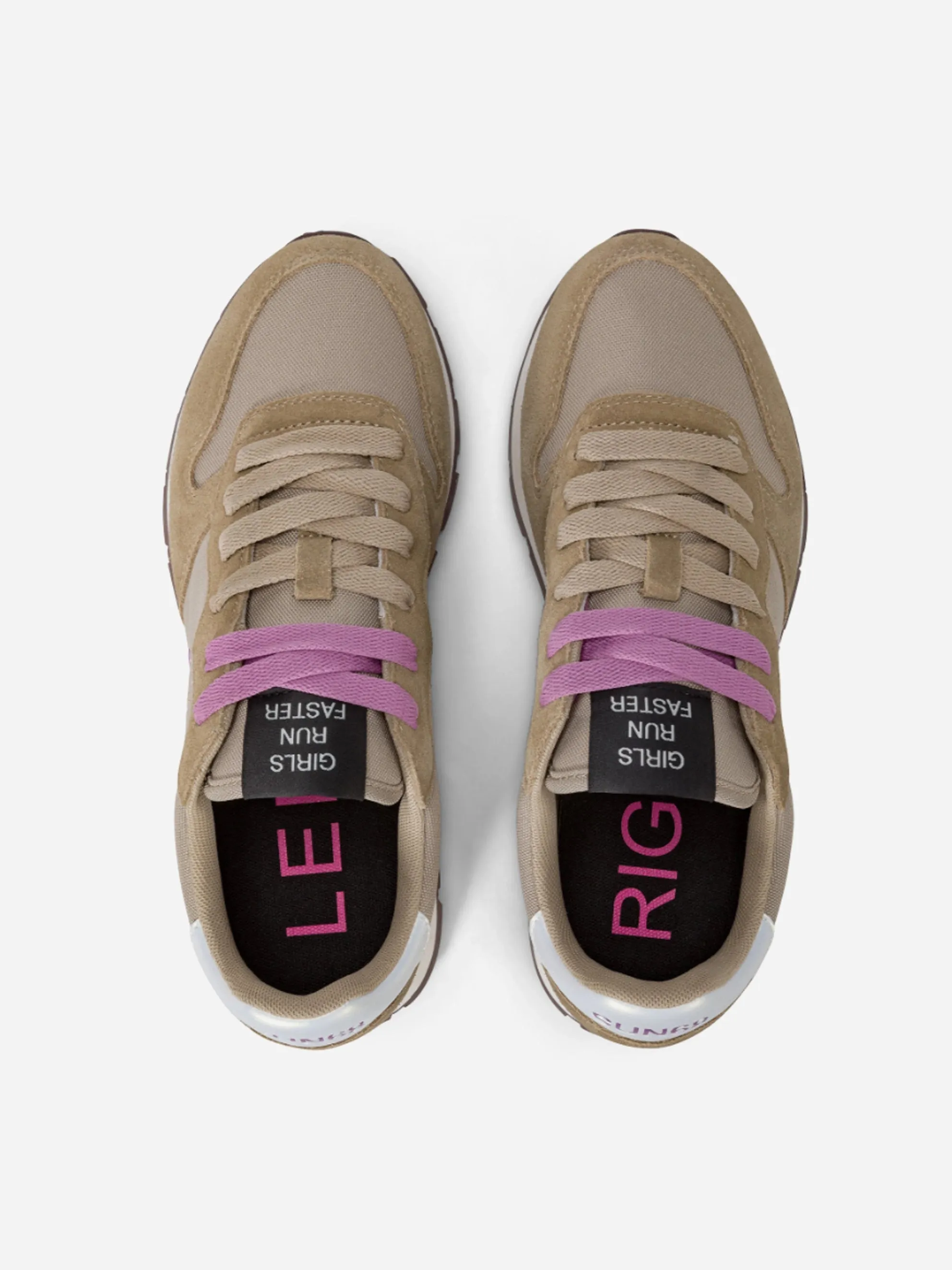 Sun68 Ally Suede E Nylon Sneakers Beige Scuro