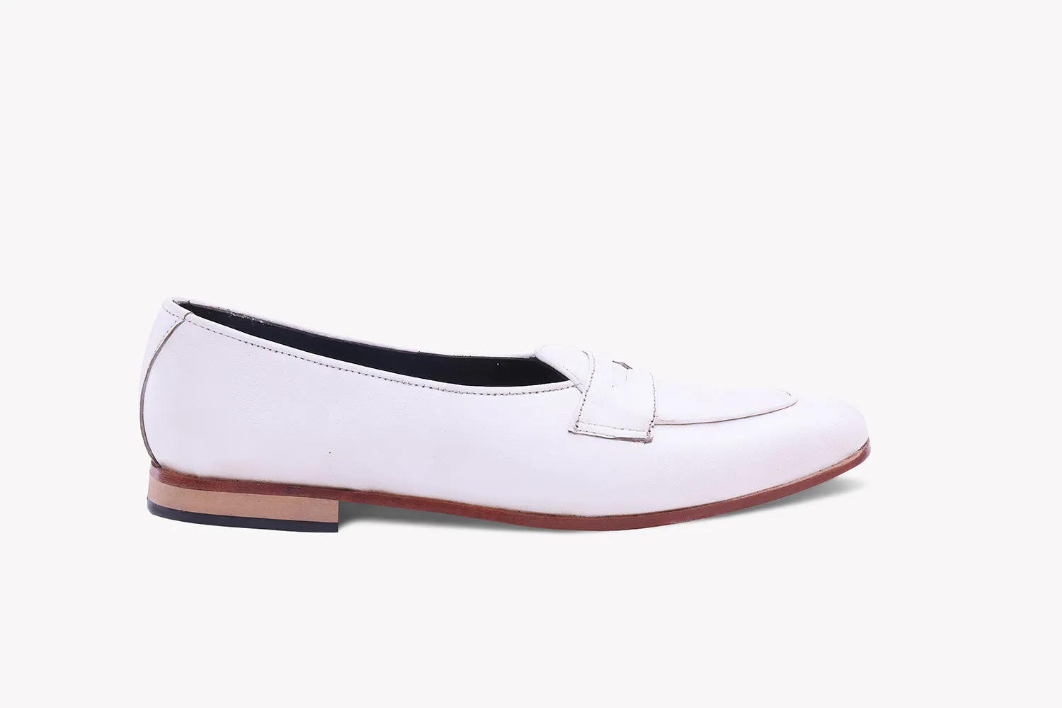 Super Low Top White Penny Loafer