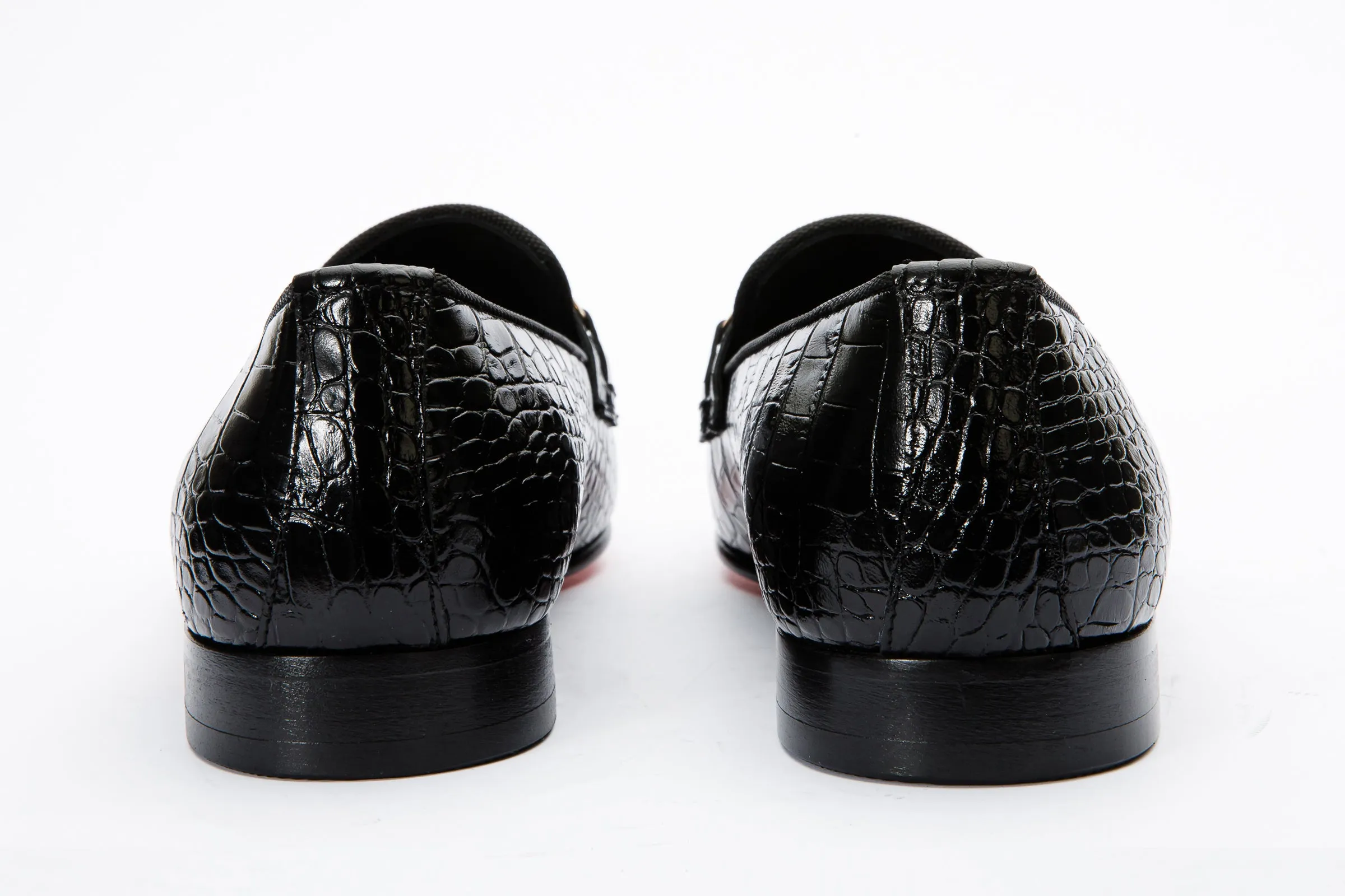The Monaco Black Leather Men Shoe Bit Loafer