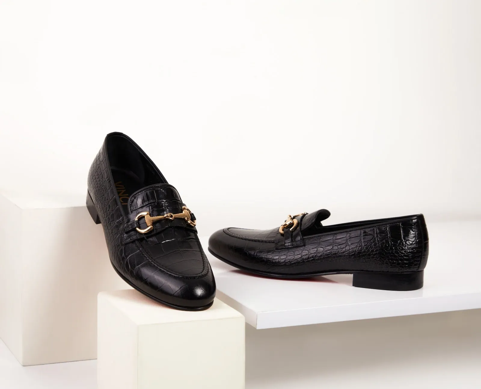 The Monaco Black Leather Men Shoe Bit Loafer