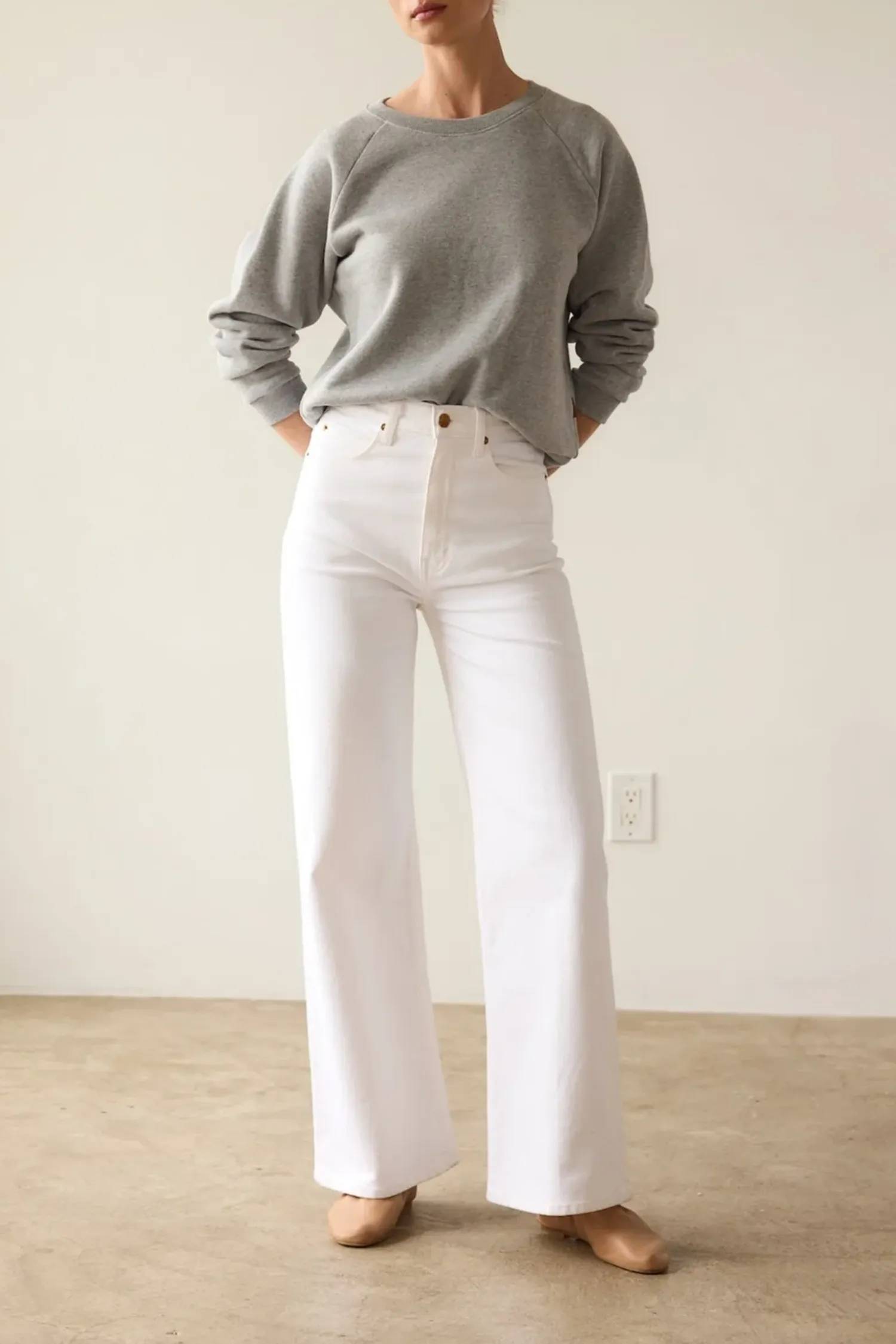 The Wide A Leg Jean Soft White