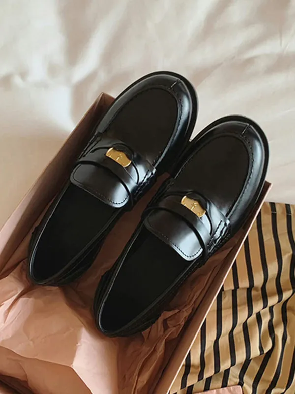 themeisles Split-Joint Round-Toe Loafers