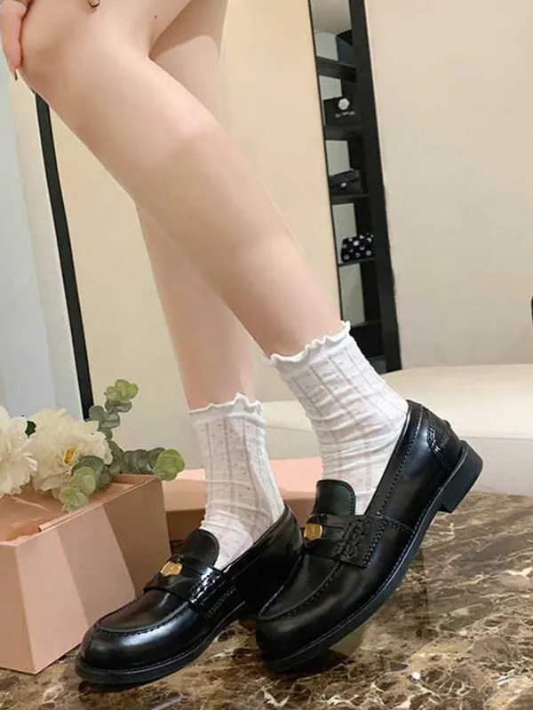 themeisles Split-Joint Round-Toe Loafers