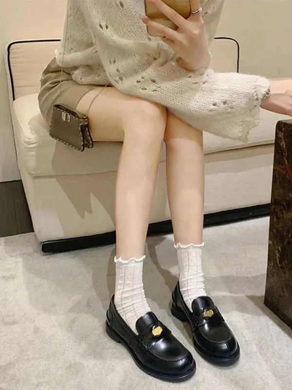 themeisles Split-Joint Round-Toe Loafers