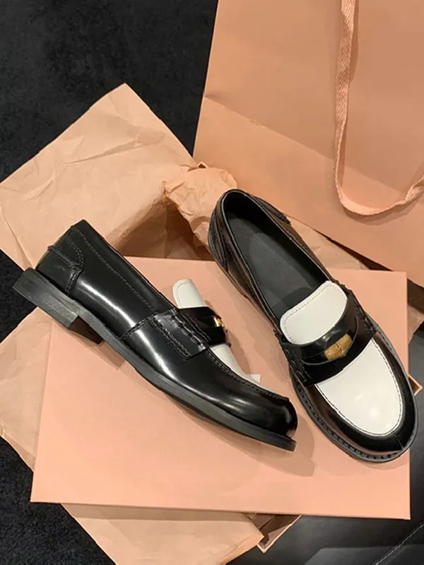 themeisles Split-Joint Round-Toe Loafers