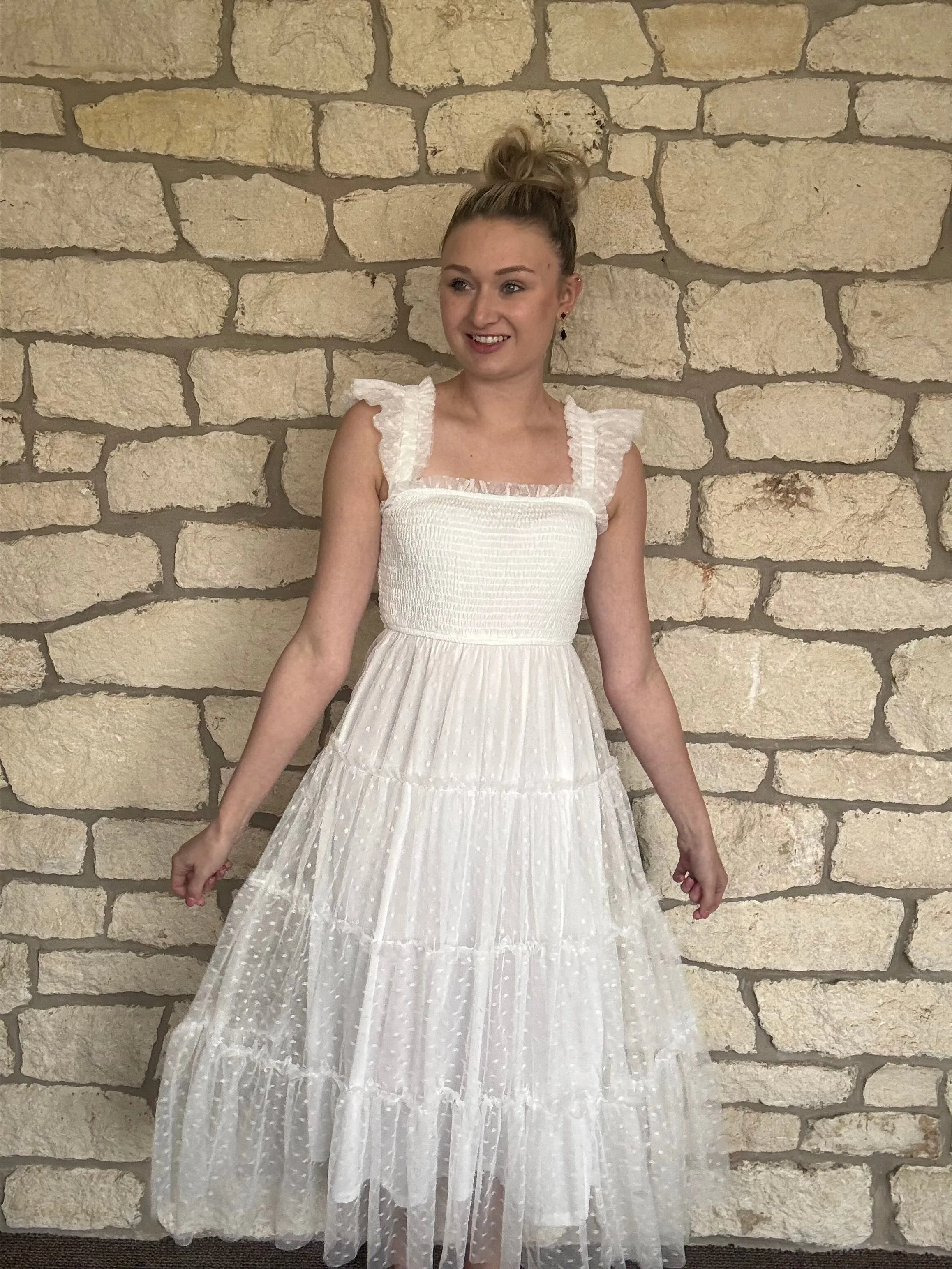 Tulle In Love Dress- White