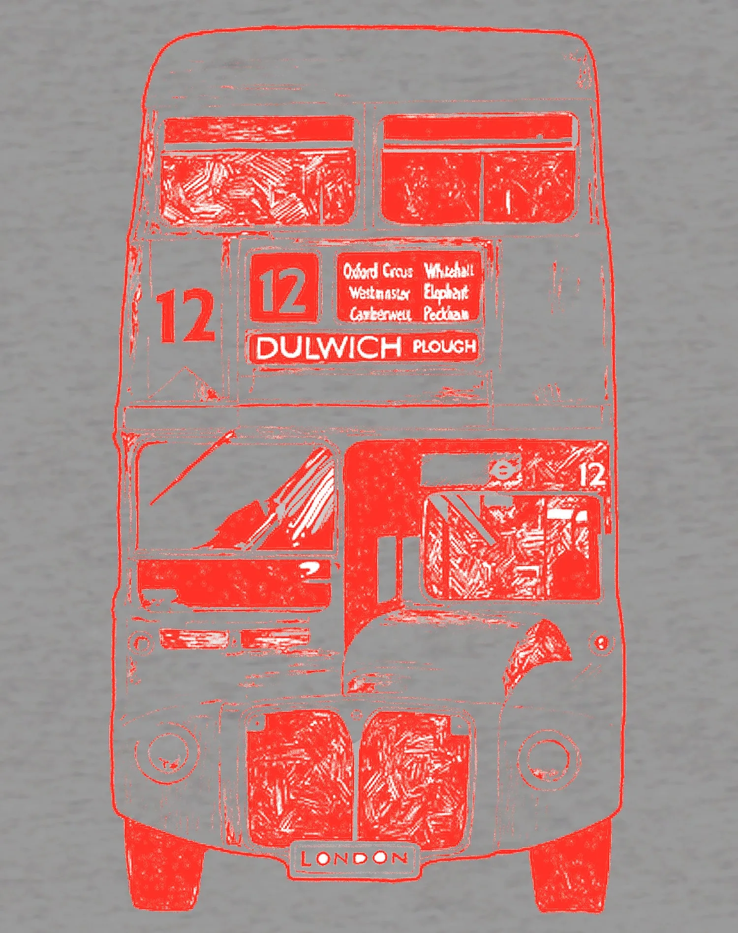 UA London Calling Bus 12 Dulwich Women's T-shirt (Heather Grey)