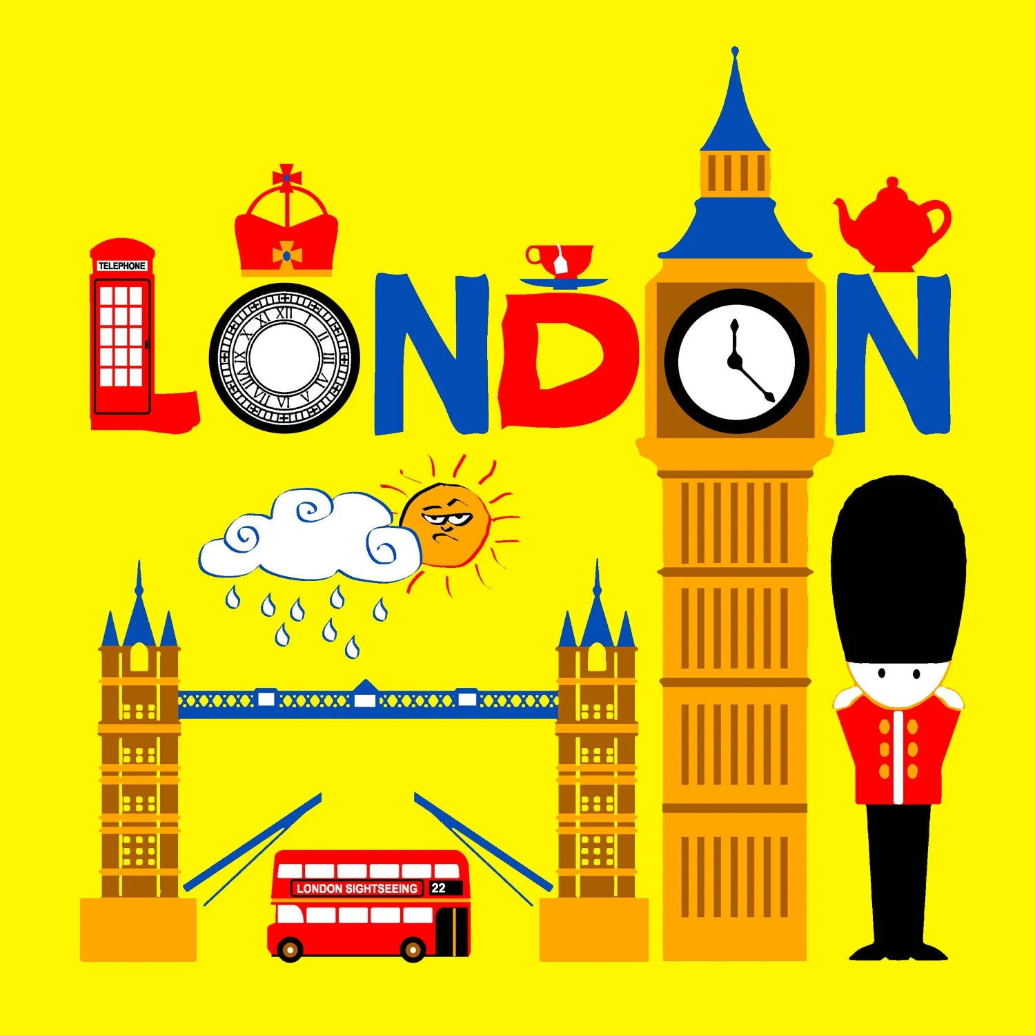 UA London Calling Tea Time Kids T-shirt (Yellow)