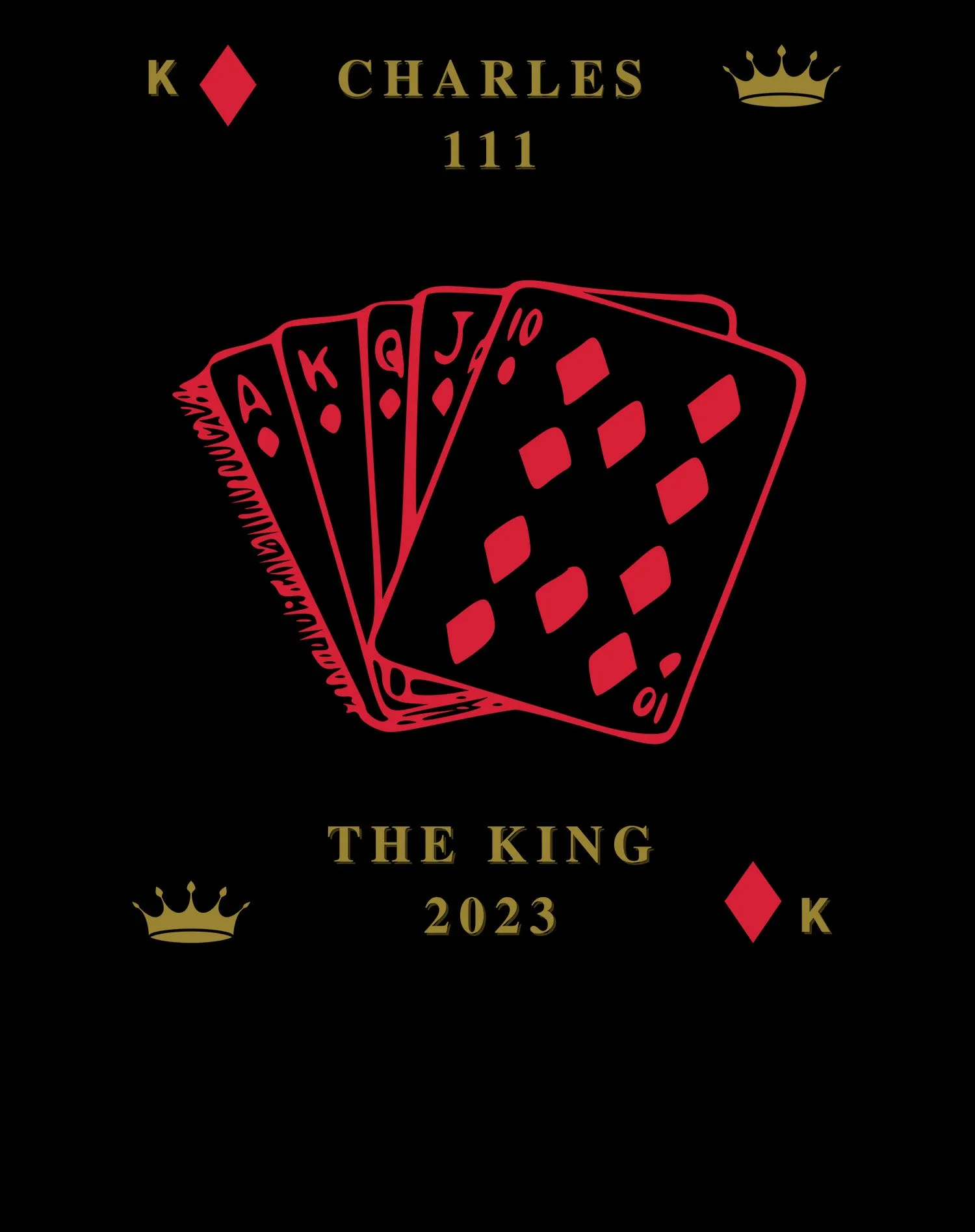 Urban Attitude Kings Coronation 2023 Stencil Royal Flush Youth T-shirt