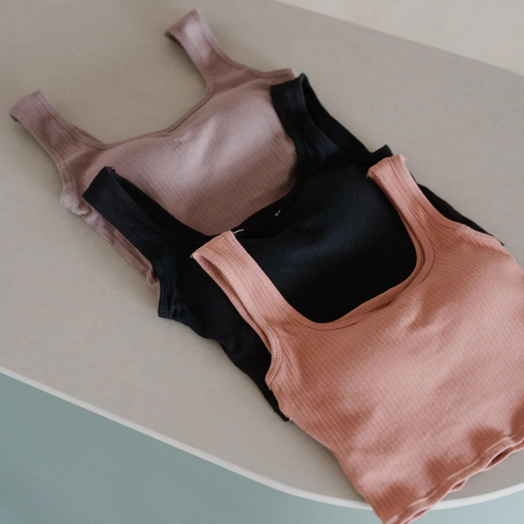 Urban Edge! Thick Straps Crop Bra Top (Ribbed Cotton) in Creme Raspberry