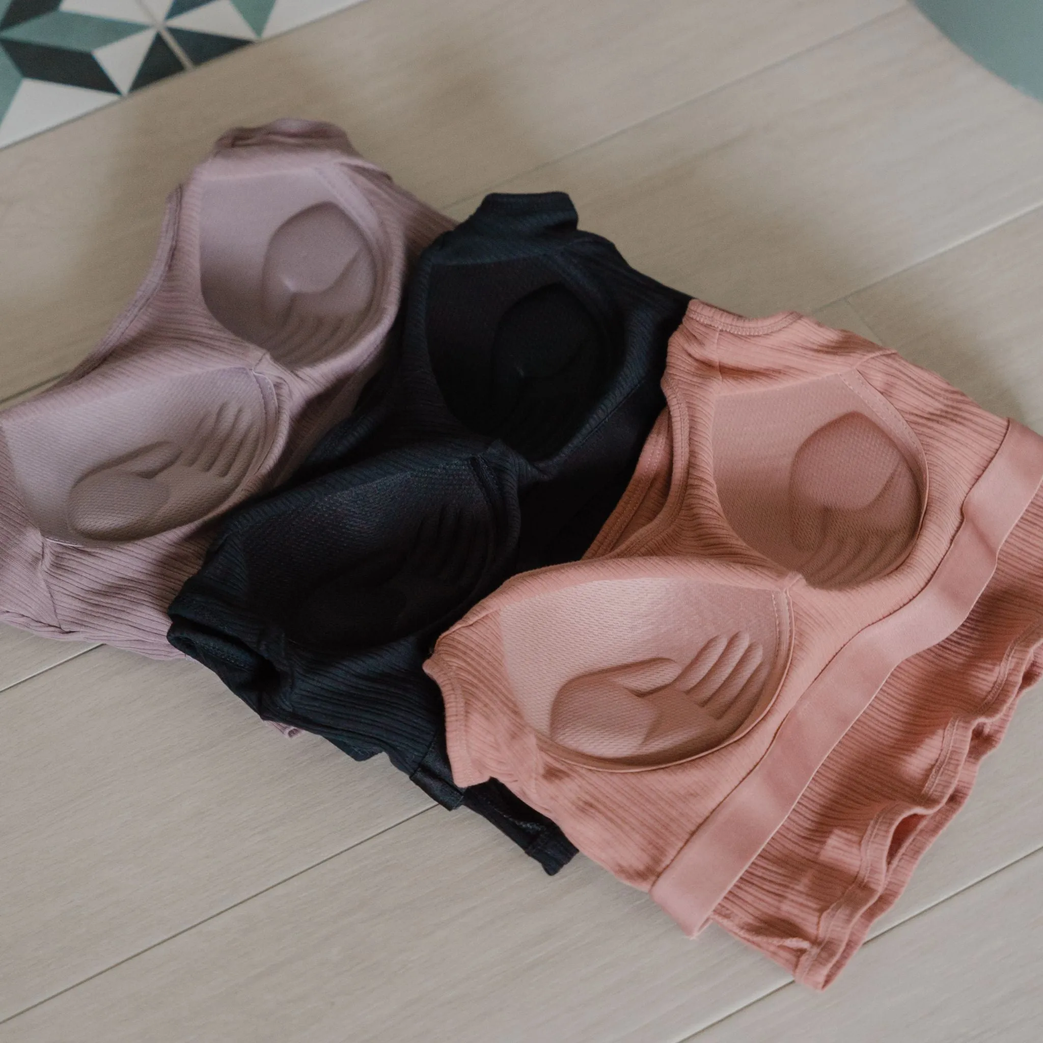 Urban Edge! Thick Straps Crop Bra Top (Ribbed Cotton) in Creme Raspberry