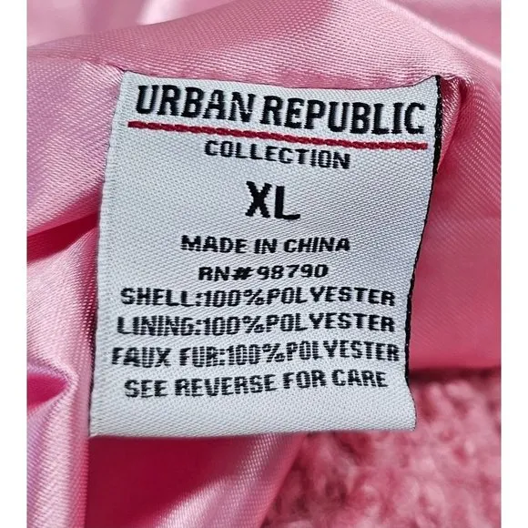 Urban Republic Collection Teddy Bear Pink Millenial Women's Coat Size XL