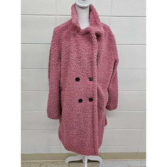 Urban Republic Collection Teddy Bear Pink Millenial Women's Coat Size XL