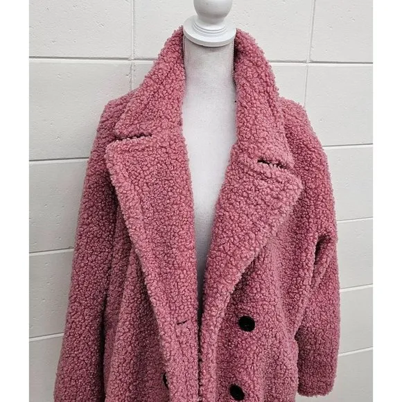 Urban Republic Collection Teddy Bear Pink Millenial Women's Coat Size XL