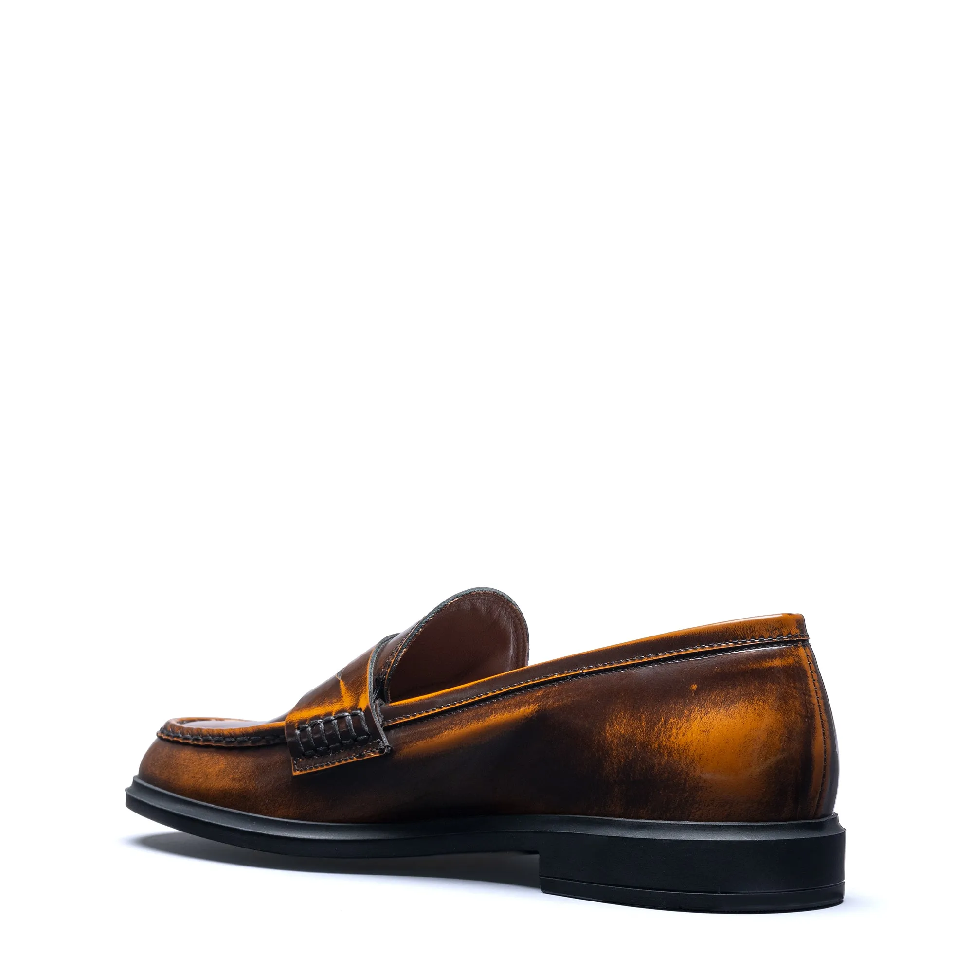 Vendôme Blandine cognac spazzolato leather loafers