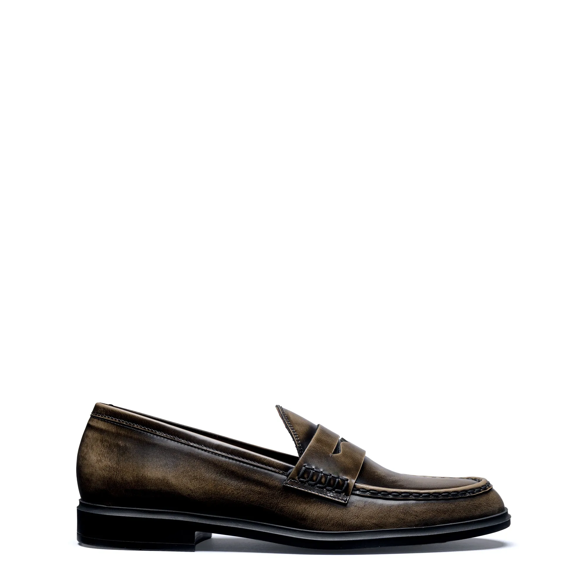 Vendôme Blandine mocha spazzolato leather loafers