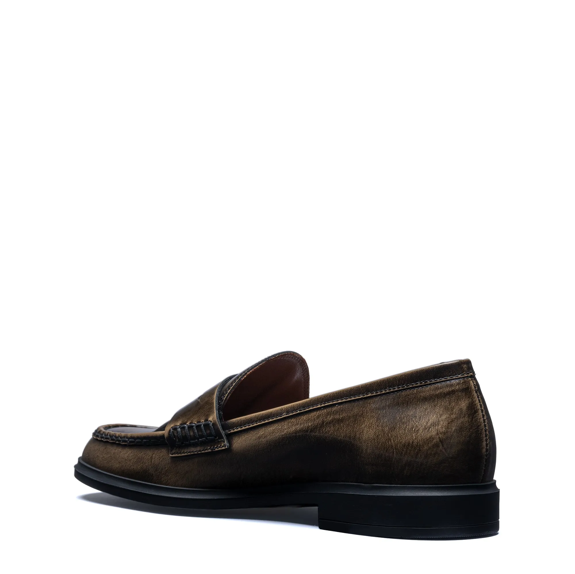 Vendôme Blandine mocha spazzolato leather loafers