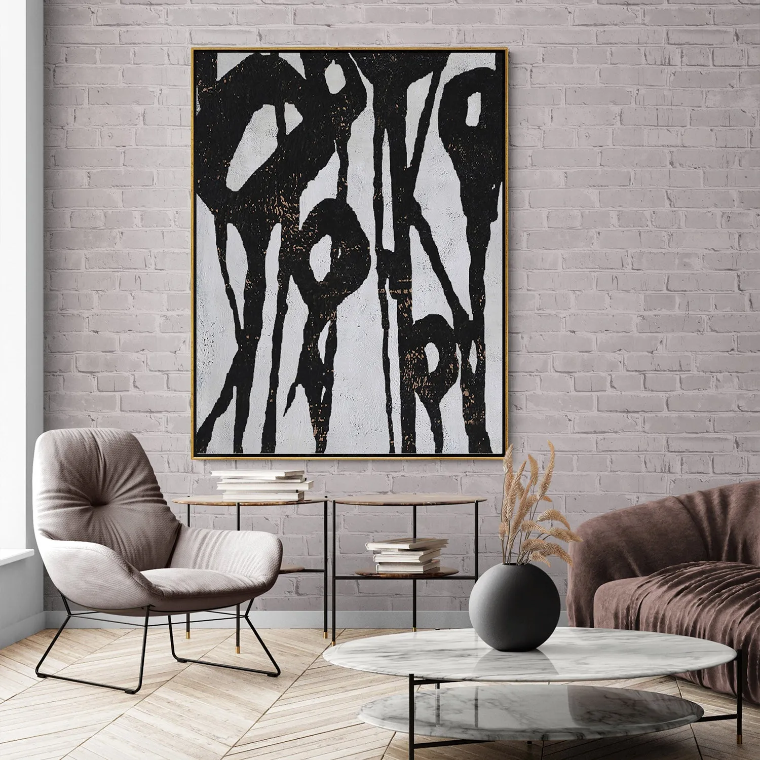 Vertical Abstract Flower Painting H235V