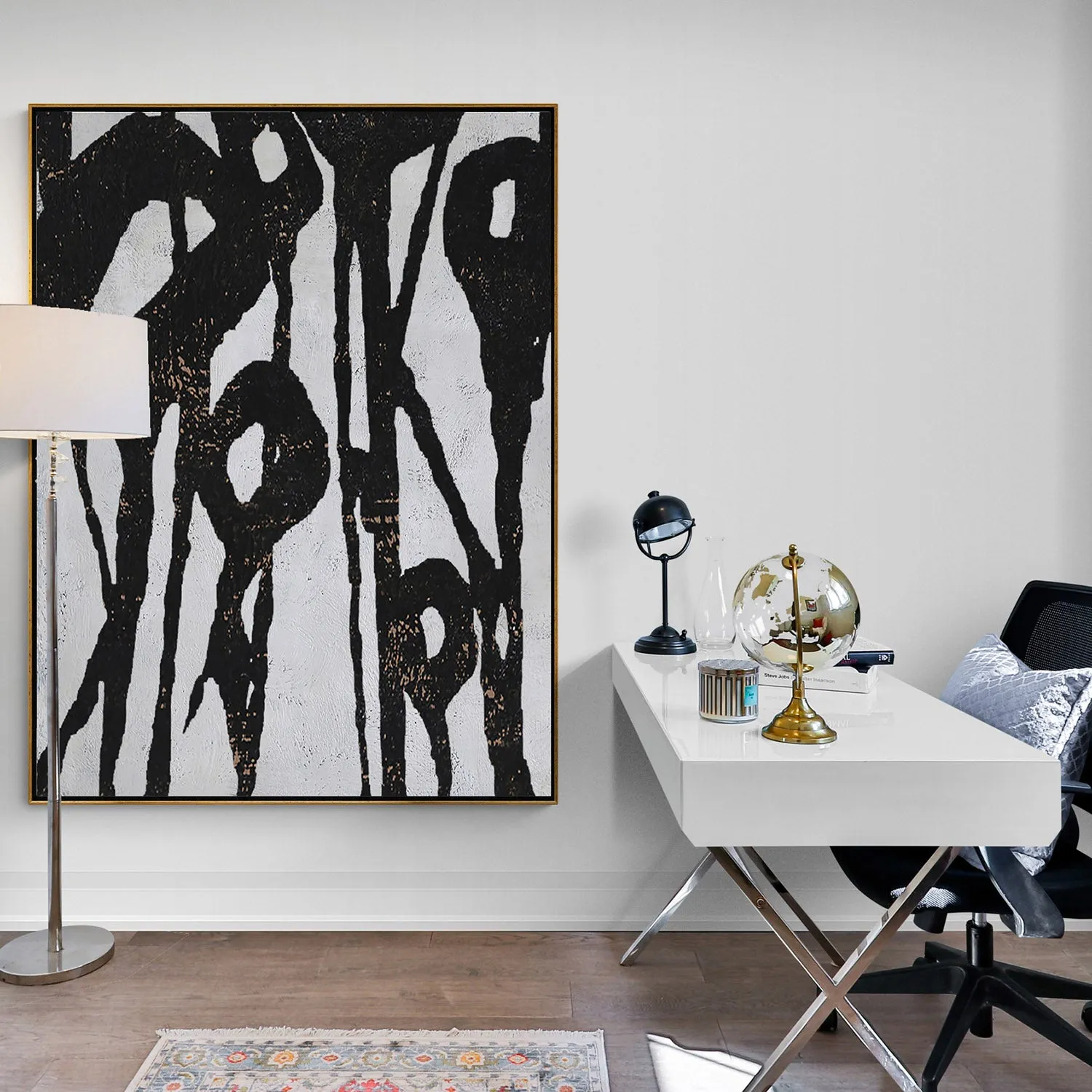 Vertical Abstract Flower Painting H235V