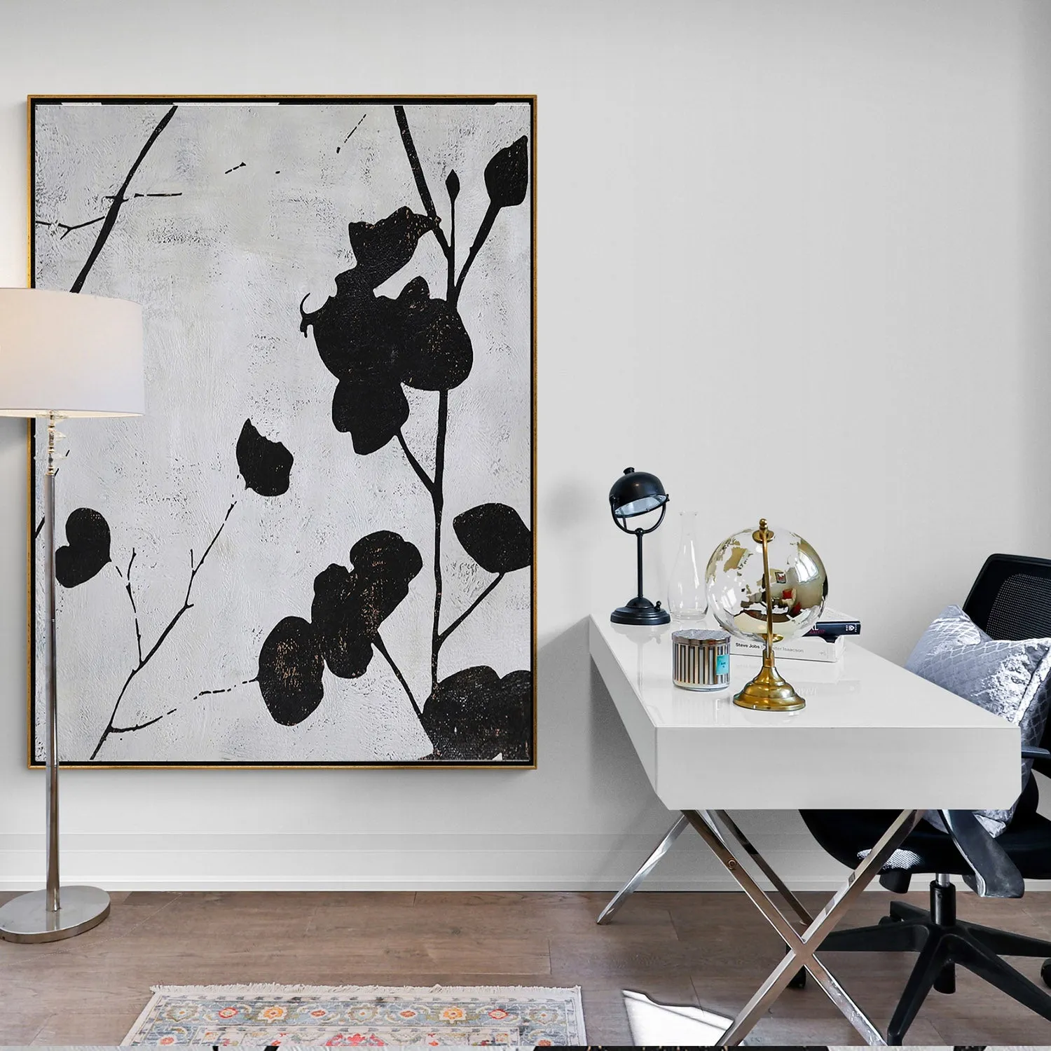 Vertical Minimal Flower Art H155V