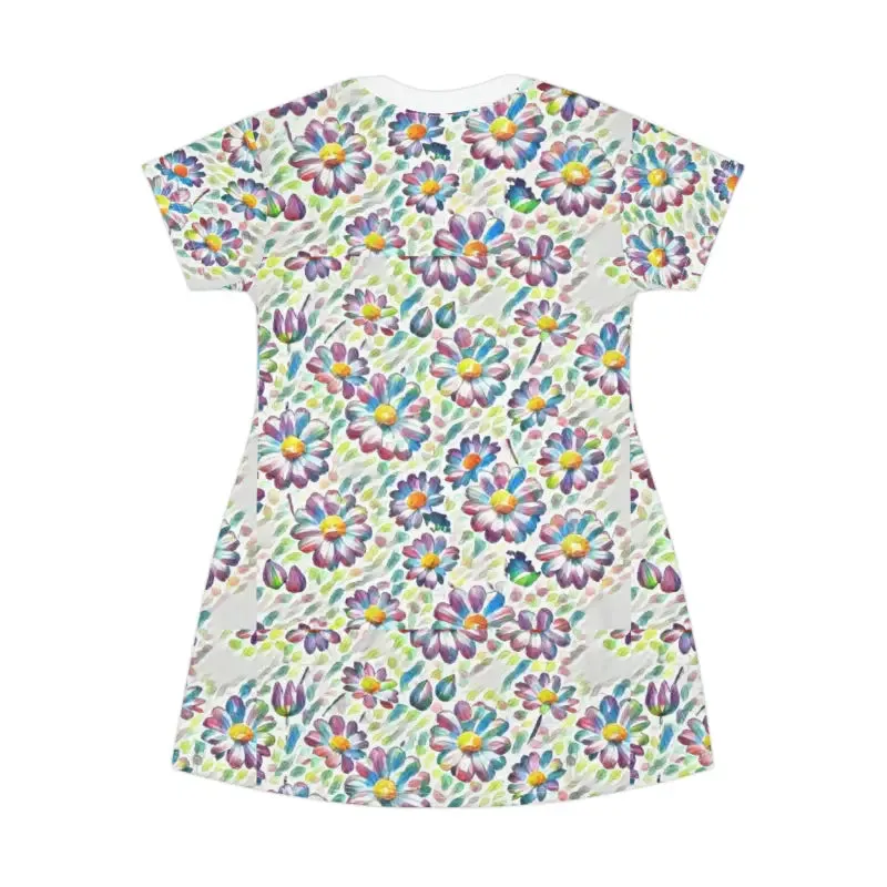 Vibrant Floral Pattern Shirt Dress