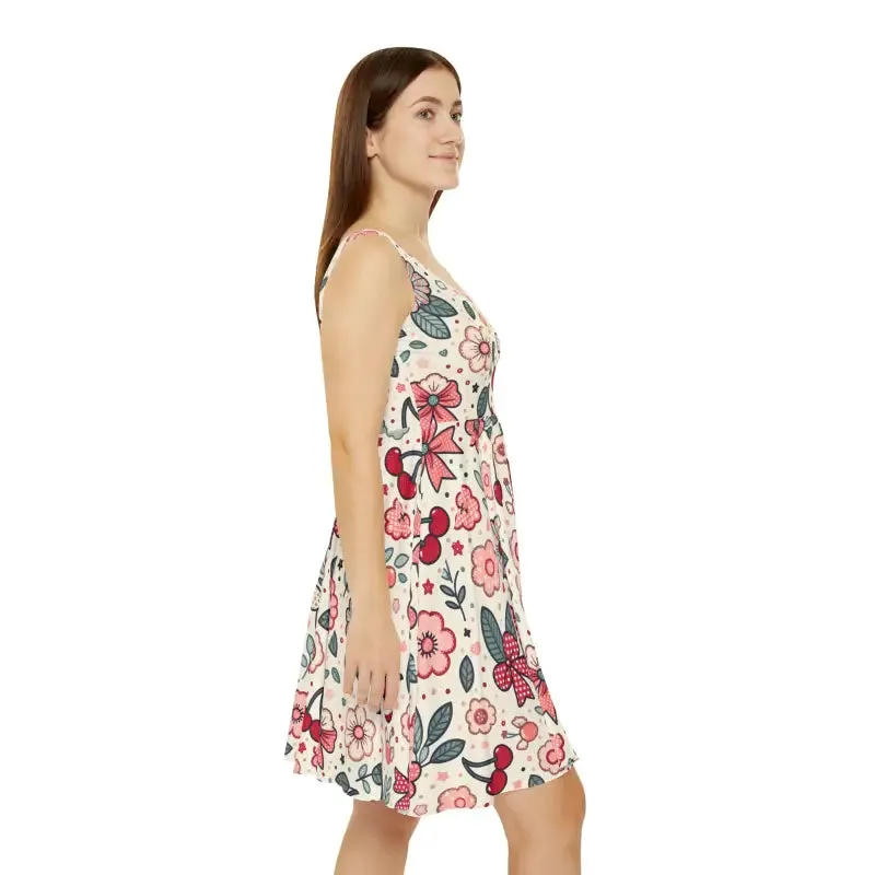 Vibrant Floral Print Skater Dress