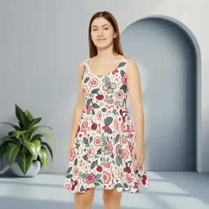 Vibrant Floral Print Skater Dress