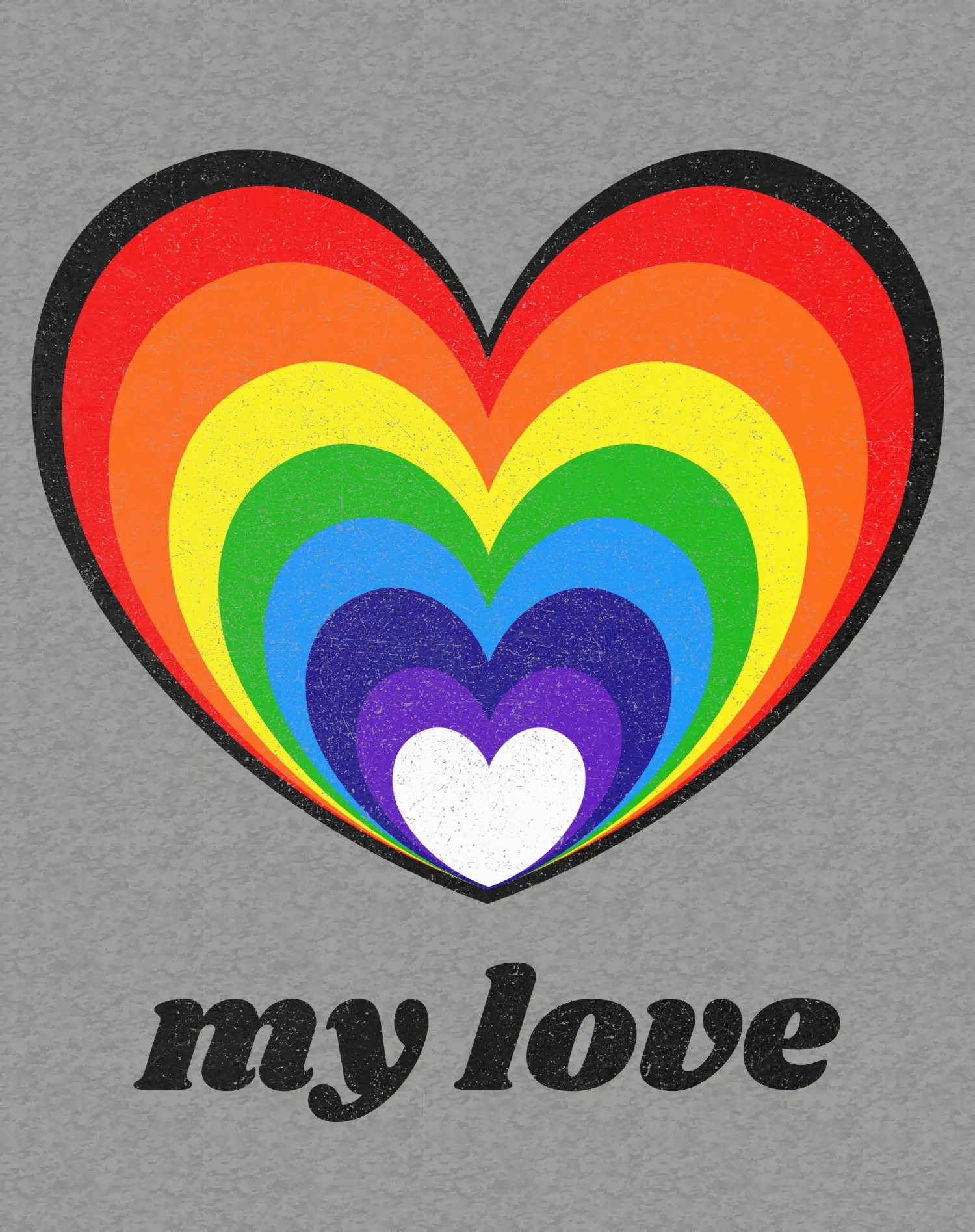 Vintage Valentine Rainbow Heart My Love Men's T-shirt
