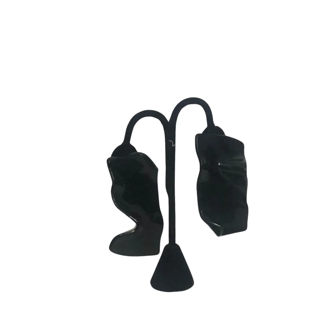 Viso Abstract Black Clip Earrings