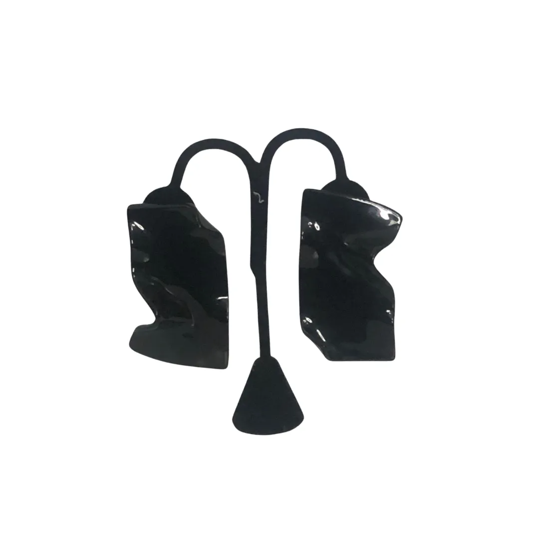 Viso Abstract Black Clip Earrings