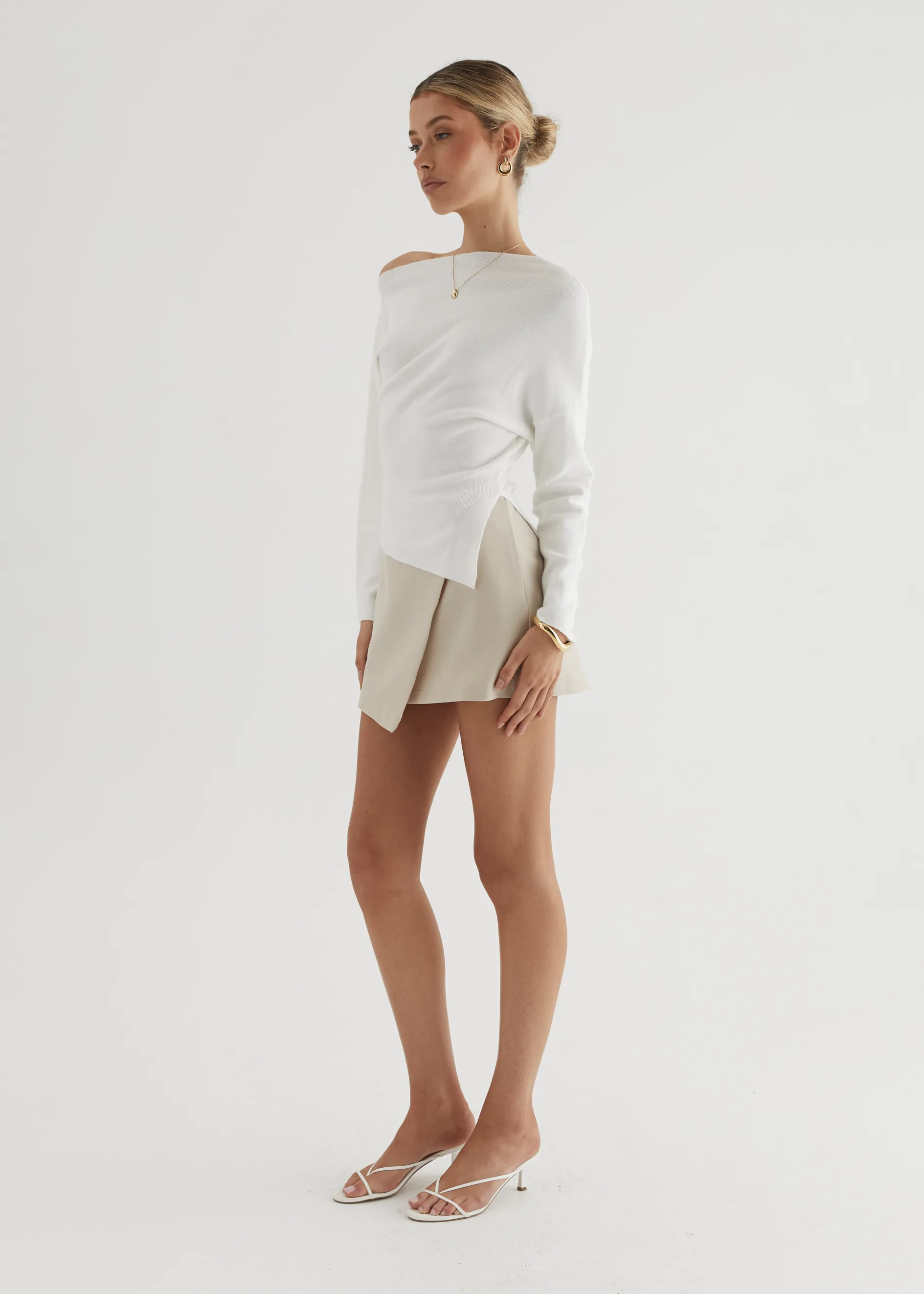 Willowly One Shoulder Knit Top - Off White