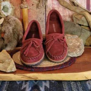 Women's Burgundy Kilty Tread Moccasin by Minnetonka 379A