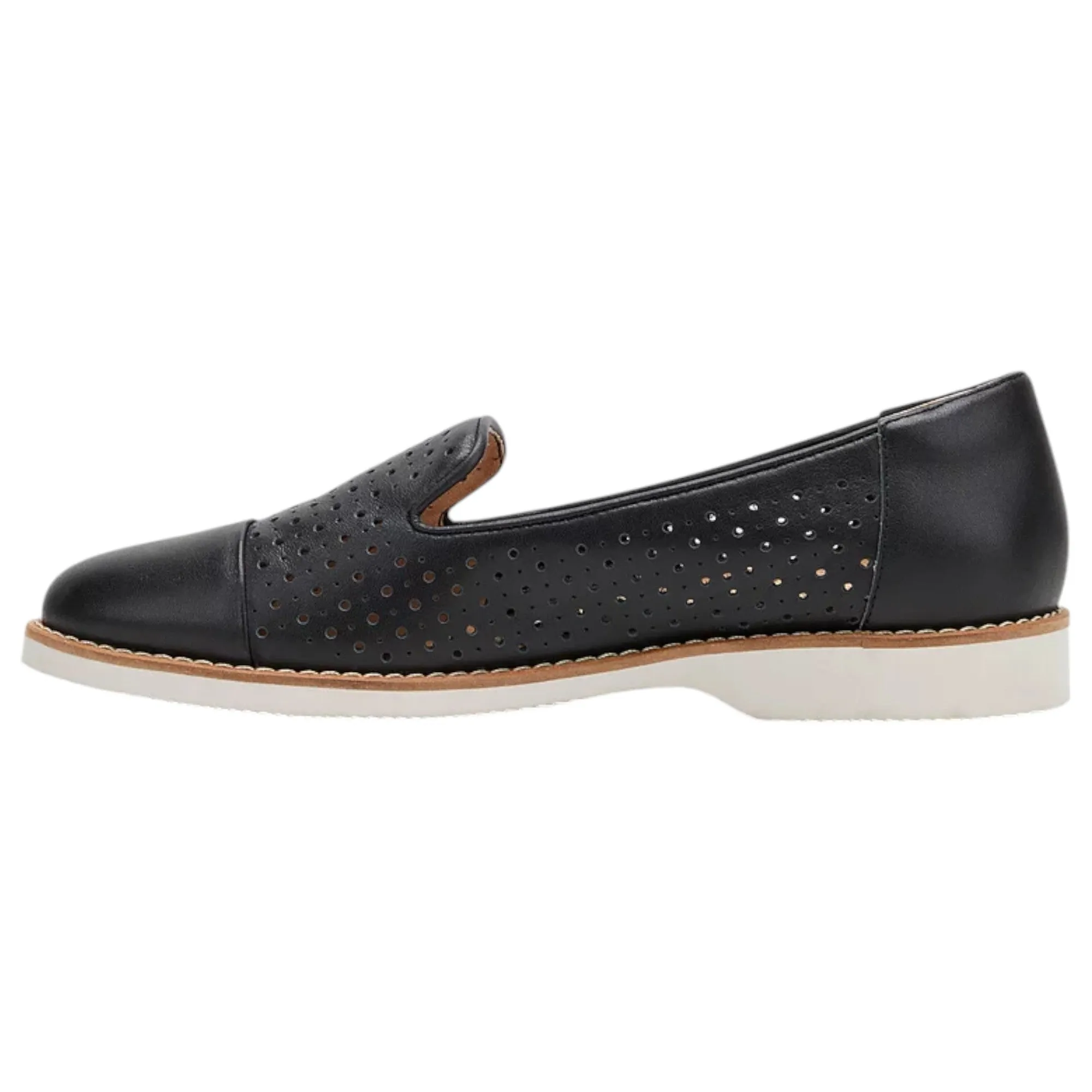 Womens Hush Puppies Demi Black Flats Casual Leather Shoes
