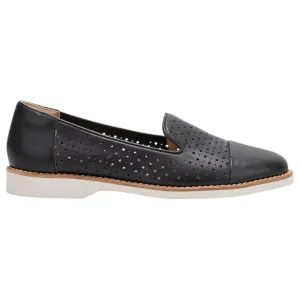 Womens Hush Puppies Demi Black Flats Casual Leather Shoes