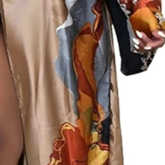 Women’s Lightweight Long Cardigan Vintage Floral Open Front Kimono