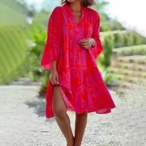 Women's Summer Floral Puffed Sleeve Dress | Midi