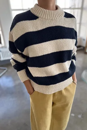 Zoe Sweater in Navy Stripe | Le Bon Shoppe